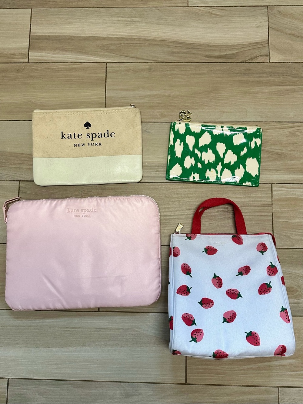 kate spade bundle!  Travel Pouch, laptop sleeve, lunchbox set